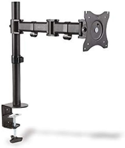 Monitör tutucu - masa kelepçesi - 1 monitör - 27 inçe kadar - 1x 8 kg'a kadar - VESA 75x75, 100x100 - siyah