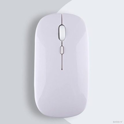 Tablet İle Uyumlu Şarj Edilebilir Sessiz Mouse Bluetooth + 2.4Hz Wifi Kablosuz Mouse Fare Beyaz