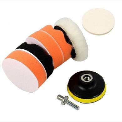 Oto Kaporta Boya Polisaj Seti Saf Yün Bone ve Keçe Cırt Taban Sünger Matkap Aparatı Takımı 80mm