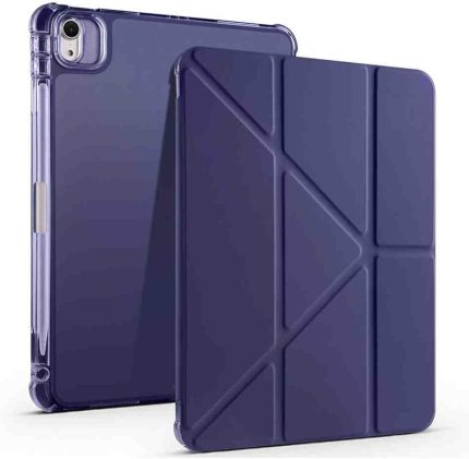 Air 11 İle Uyumlu 2025 M3 Kalem Bölmeli Standlı Tri Folding Fuchsia Tablet Kılıfı Lacivert