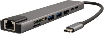 Type-C IN, USB C Docking Station, HDMI, Ethernet, 2 USB, USB C, PD, SD, TF, compatible