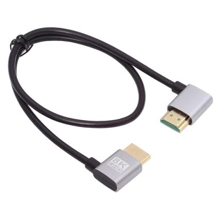 HDMI 2.1 Ultra İnce HDTV Kablosu 8K 4K Hiper Süper Esnek İnce Kordon Sol Açılı Sol Açılı 90 Derece Tip-A Bilgisayar HDTV için