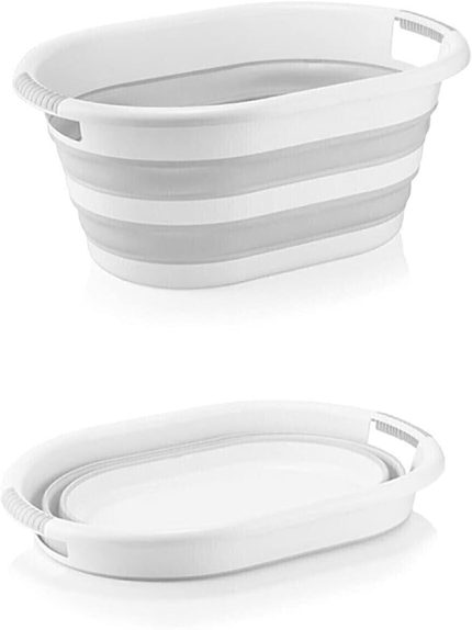 Plastik Çamaşır Sepeti 25 lt Silikon Akordiyon Sepet