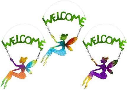 BALKON VE BAHÇE HOŞGELDİNİZ TABELASI,3 LU SET MELEK MODEL 30X18X0,5CM