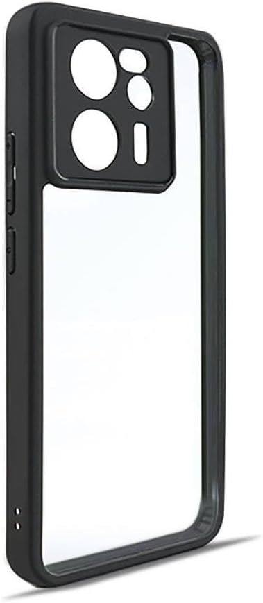 Xiaomi Mi 13T Pro ile uyumlu Kamera Korumalı Şeffaf Pürüzsüz Arka Yüzey Z-New Roll Kapak Parmak izi Yapmayan Xiaomi Mi 13T Pro için kılıf Siyah