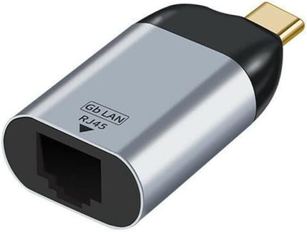 TO TYPE-C, RJ45 Adaptör, Çevirici, Gecikmesiz Süper Hızlı, 1/1000 1 Gigabit Type-C Ethernet Ağ LAN Adaptörü, Macbook ve Type C çıkışlı,