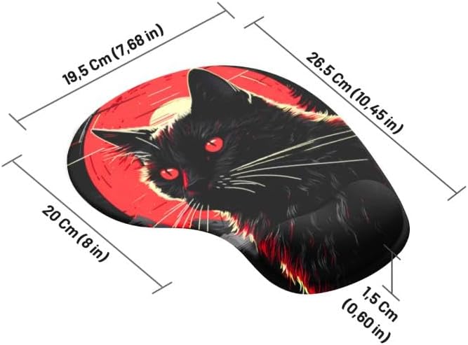 Cat Bilek Destekli Mouse Pad,Baskılı Masa Pedi,Ergonomik Rahat Konforlu Mouse Pad - Görsel 5