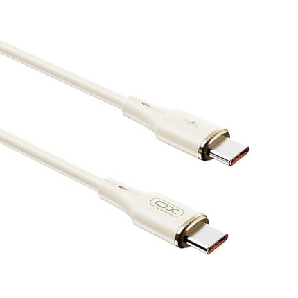 Simple is Beauty 60W Hızlı Şarj Kablosu Type-C | NB-Q261 | 1 Metre | Veri Transferi | Silikon Tasarım, Kırılmaya karşı Dayanıklı Kablo, Krem