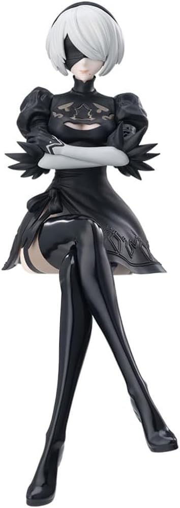 Oyun Action Figure Automata 2B YoRHa No.2 Tipi Şehriye Tıpa Şekil 13 CM Anime Figürü Oturma Pozisyonları PVC Heykel Modeli Süsler Koleksiyon