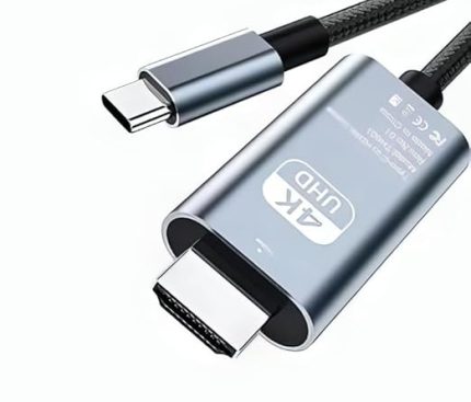 to HDMI Dönüştürücü Kablo 2 Metre – 4K Ultra HD Görüntü, iPhone 15 ve Tüm Type-C Cihazlarla Uyumlu, Tak Çalıştır Destekli HDMI Kablo (HB-06) | EVINTO