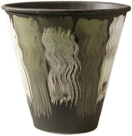 mekan bitki saksısı 28cm Bitki Saksıları, Drenaj Delikli Seramik Saksı, İç/Dış Mekan Yuvarlak Saksı, Yeşil Balkon dekorasyonu için