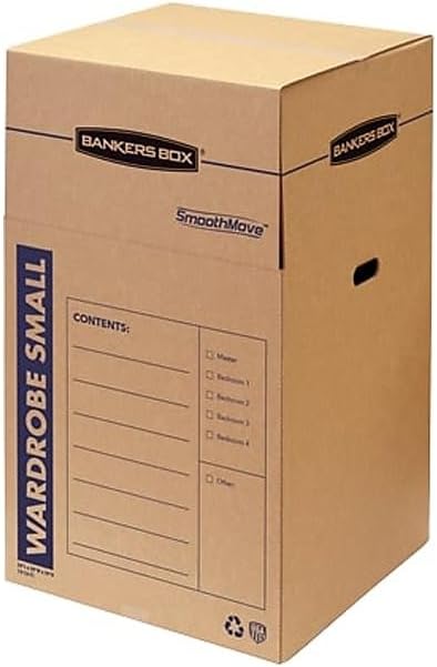 Box SmoothMove Gardırop Taşıma Kutuları, Kısa, 50 x 50 x 94 cm, 3'lü Paket (7710902)