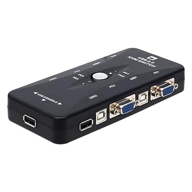 port usb kvm switch, 4 kasa 1 monitör switch, 4 Bilgisayarı Tek Elden Yönetin, - Görsel 2