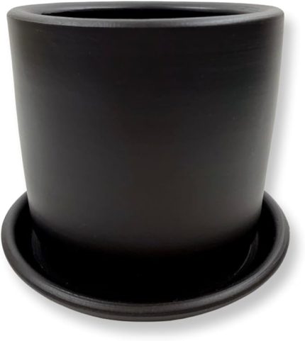 Londra Serisi Siyah Toprak Saksı/Tabaklı/Altı Delik / 3 Boy