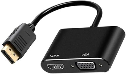 Çoklayıcı Adaptör 2 in 1 DP To VGA HDMI Kasa Bilgisayar Uyumlu Çevirici Adaptör Çok Portlu Çoklayıcı 2in1 Displayport to VGA HDMI ZR723