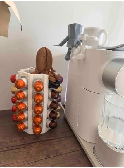 Kahve Standı Dekoratif Çok Amaçlı Siyah 40 Kapsül (Beyaz)