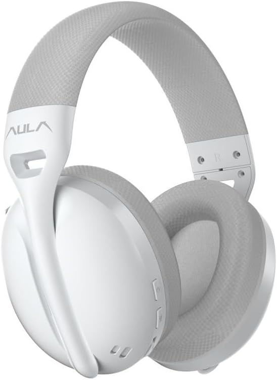 S6 3 Modlu Kablosuz 3.5mm Kablolu ve Bluetooth 5.3 Mikrofonlu Gaming Oyuncu Kulaklığı Beyaz Ultra Hafif Hafızalı Sünger 40mm Sürücülü Gürültü Önleyici