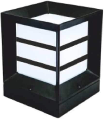 AGS PLASTİK Bahçe Aydınlatma Kare Küp Izgaralı Siyah