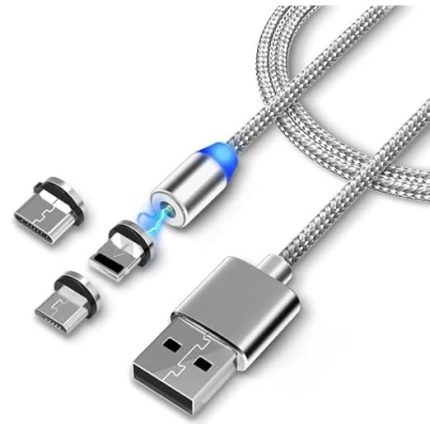 1049 1 Metre Lightning Micro Usb Type C Mıknatıslı Tüm Telefonlar Uyumlu Şarj Kablosu (kablo bozulmasından sıkıldınız mı Manyetik şarj tak çıkar olmadığı için kablo ömrü uzun olacak)