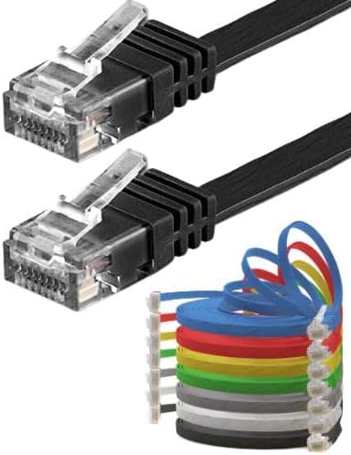 CAT6 Yassı RJ45 Ethernet (Network, İnternet) Kablosu (15 Metre, Siyah)