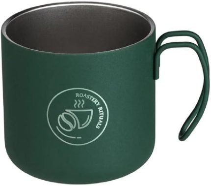 Metal Kupa - Mat Dokulu Yüzey-Kamp Piknik - 350ml (Yeşil)