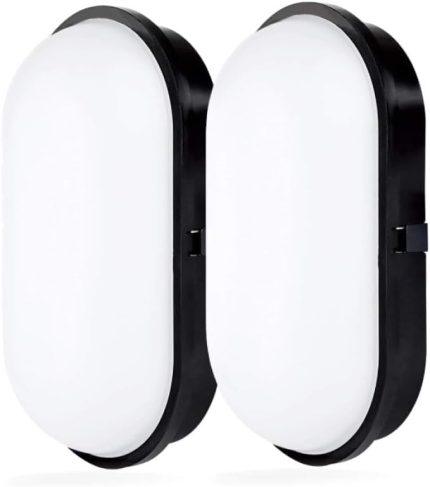 GEÇİRMEZ 20W SİYAH KASA GÜN IŞIK 4200K BAHÇE TERAS BANYO İÇ DIŞ MEKAN LED IŞIK 2000LM (2 ADET)