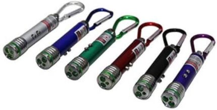 Adet Başlıklı Lazer LED Işık Renkli Lazer Anahtarlık