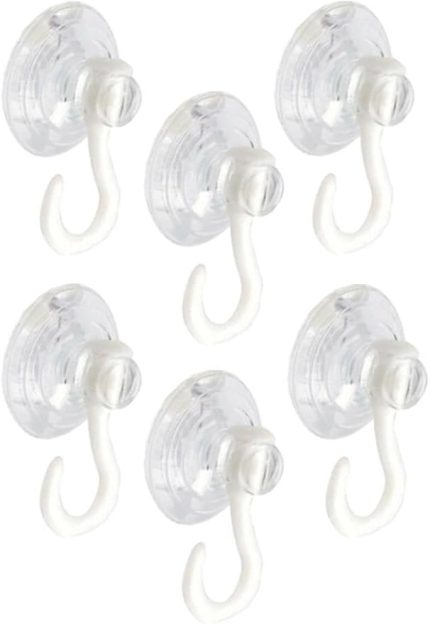 Vantuz Öpücük 4 Cm 6 Adet Büyük Kancalı Cam Vantuzu Pvc Vantuz Mutfak Banyo Pencere ve Kapı Camı Vantuzu
