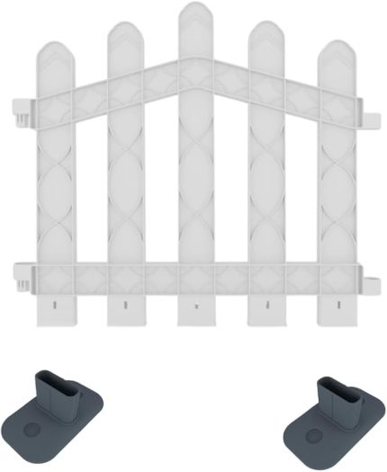 Plastik Alan Oluşturma ve Bahçe Çiti 1 ADET ÇİT (Y: 50 CM/G: 55 CM) SERT ZEMİN AYAKLI (Beyaz)