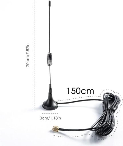 1.5m 3dbi Anten 50ohm SMA Erkek Soket Mıknatıslı Montaj