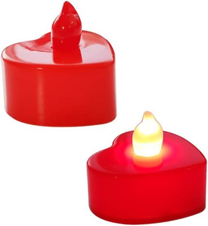 Marifetlerim - Kırmızı Kalp Modeli Led Mum 1 Adet