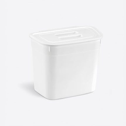 Home 7 Litre Dolap Kapağına Takılabilir Kapaklı Askılı Çöp Kovası, Plastik, Mutfak ve Banyo için Pratik Atık Toplama Çözümü, Uzun Ömürlü ve Kolay Temizlenebilir (Beyaz)