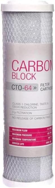 11 Watermanya 10'' Cto Coconut Bazlı Blok Aktif Karbon Su Arıtma Filtresi (Açık Kasa Uyumlu 3. Aşama Filtre)