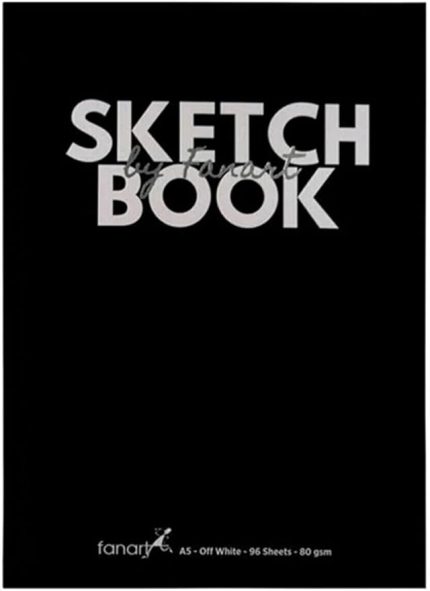 Sketch Book Sert Kapak Eskiz Defteri 80gr A5 96 Yaprak - Siyah