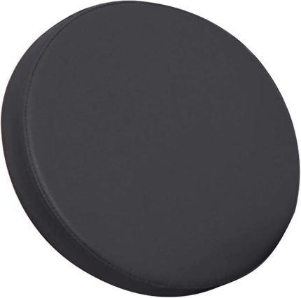 geçirmez dış mekan bahçe minderi, yuvarlak sandalye minderi, deri sandalye minderi, bahçe koltuk minderi, ev, yemek odası, ofis, iç ve dış mekan için (50 x 50 x 3 cm siyah)