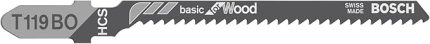 Professional 100 x Stichsägeblatt T 119 BO Basic for Wood (für weiches Holz, Kurvenschnitt, Zubehör Stichsäge)