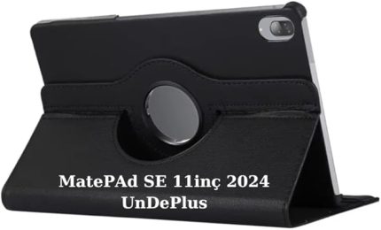 Matepad SE 11inç ile uyumlu Kılıf 360 Dönebilen Standlı Case (MatePad SE 10.4inç Değildir) Siyah