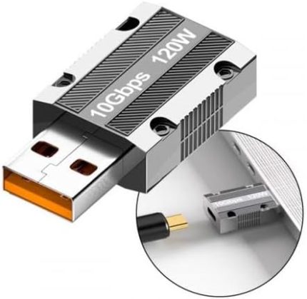 Polham 120W 10Gpbs USB To Type C Çevirici Dönüştürücü Adaptör, OTG Dönüştürücü, Ultra Dayanıklı