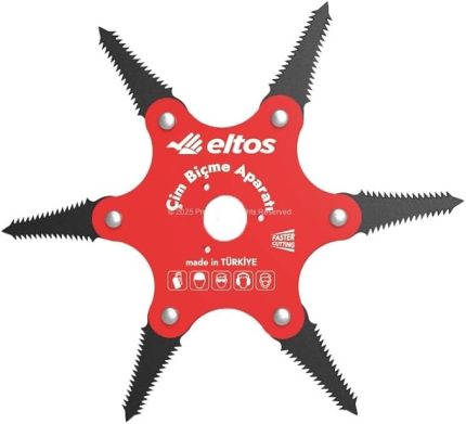 Çim Biçme Aparatı, 6 Bıçaklı, Ergonomik, Metal, Bahçe Tırpan Makinesi Ek Parça, CBA250