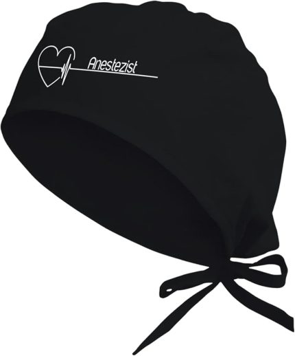 Trend Anestezist Temalı Hastane Bonesi | Hastane Bonesi | Cerrahi Bone Siyah