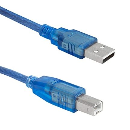 1,5 Metrelik Şeffaf USB A B Printer Yazıcı Ara Kablosu Tüm USB A B Yaziclara Uyumlu (1,5 METRE)