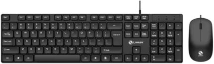 Sessiz Yumuşak Tuşlu Ofis Bilgisayar Laptop Kablolu Klavye Ve Mouse Seti 104 Tuşlu Q Klavye