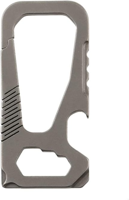 Karabina klipsli anahtarlık, titanyum, mini çok fonksiyonlu tornavida, şişe açacağı, karabina kanca, toka, anahtarlık, açık hava sırt çantası, yürüyüş çantası, EDC-aleti