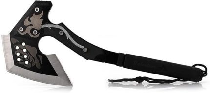 İşlemeli Tomahawk Kamp Balta Çelik Saplı Kılıflı