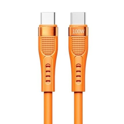 100W Type-C to Type-C Hızlı Şarj ve Data Kablosu 1.3m AZ-B03a (2 Farklı Renk) (turuncu)