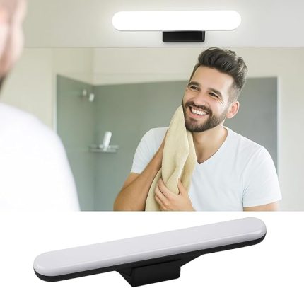 30cm Mıknatıslı Kablosuz LED Lamba – USB Şarjlı, 3W 32 LED, Dokunmatik Renk Değişimi, 6400K-4000K-3200K, Işıldak Aplik Makyaj Tıraş Mutfak Dolap Işığı Cata Led (Siyah)