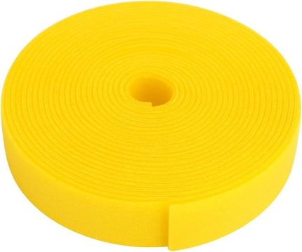 Cırt Cırt Sabitleyici Kablo Düzenleyici - 5 Metre x 1cm | Kolay Kullanım, Bahçe ve Ev İçin Pratik Çözüm (Sarı)