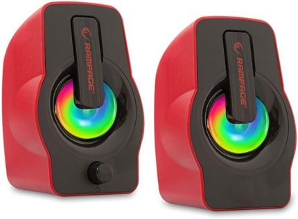 RMS-G7 FALSETTO 2.0 6 Watt RGB Ledli Kırmızı Multimedia Gaming USB Speaker, Oyuncu Hoparlör