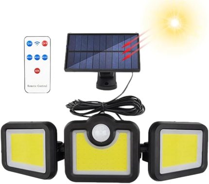 Güneş Enerjili Hareket Sensörlü, 3 Taraflı 171 Cob Led Aydınlatma/GT-SL15