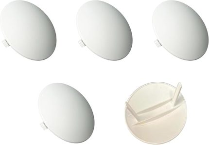 Bombeli Buat Kapak | 9 cm Plastik Lüks Buat Kapağı Beyaz | LBK.0992 Elektrik Tesisat Kapağı